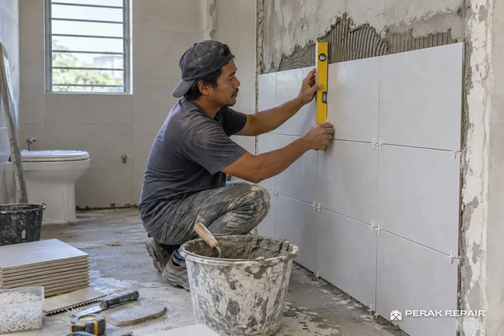 Tukang jubin pasang tiles bilik air