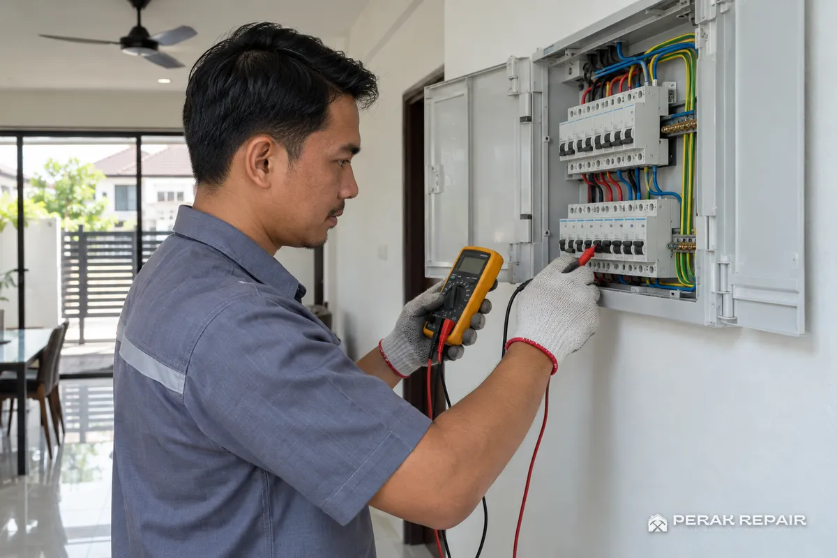 Wireman periksa DB box rumah di Ipoh